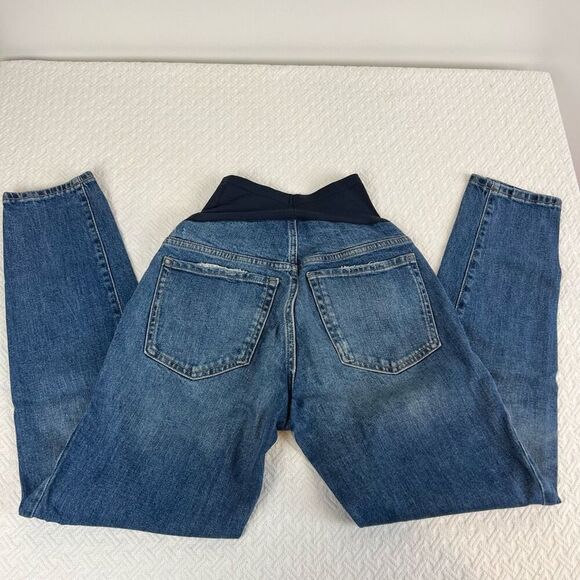 Old Navy Maternity Size 0 Small / XS OG Straight Full Panel Blue Jeans Relaxed - Picture 1 of 10